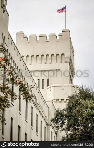 The old Citadel capus buildings in Charleston south carolina