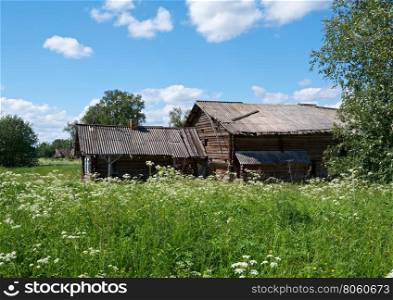 The old farmhouse .North Russian village. Kenozerye. Arkhangelsk region, Russia