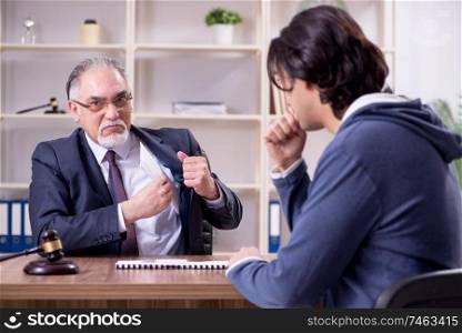 The old male lawyer in corruption concept . Old male lawyer in corruption concept 