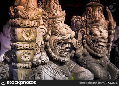 The old stone statue. Indonesia, Bali.&#xA;