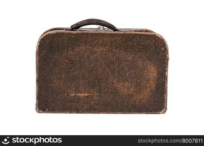 The old suitcase isolated on white background