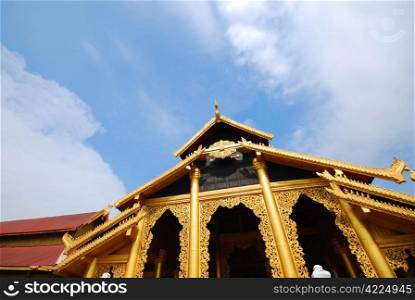 The old temple at sangkhaburi kanjanaburi Thailand