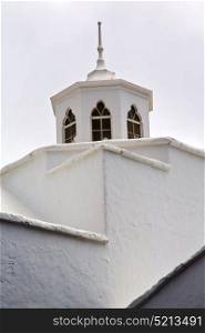 the old terrace church bell tower in teguise arrecife lanzarote spain