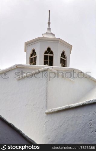 the old terrace church bell tower in teguise arrecife lanzarote spain