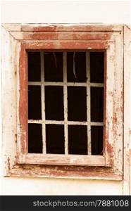 The old textured window. close-up