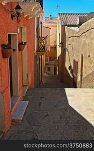 the old town in Carloforte, San Pietro Island, Sardinia, Italy