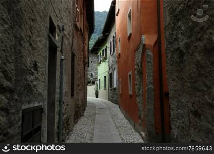 The old Town of Cannobio on the Lago maggiore in the Lombardia in north Italy. . EUROPE ITALY LOMBARDIA