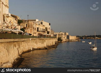 the old Town of Siracusa in Sicily in south Italy in Europe.