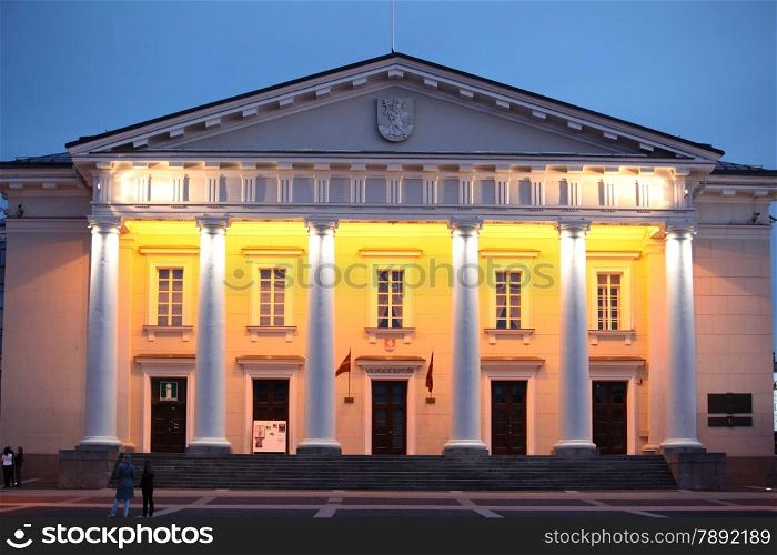 The old Town of the City Vilnius with the Cityhall in the Baltic State of Lithuania,