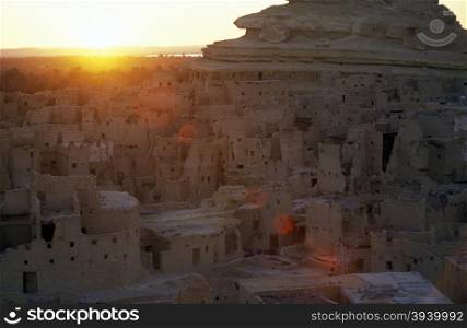 the old town of the Oasis and village of Siwa in the lybian or western desert of Egypt in north africa. AFRICA EGYPT SAHARA SIWA OASIS