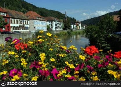 the old town of the villige Wolfach in the Blackforest in the south of Germany in Europe.. EUROPE GERMANY BLACKFOREST