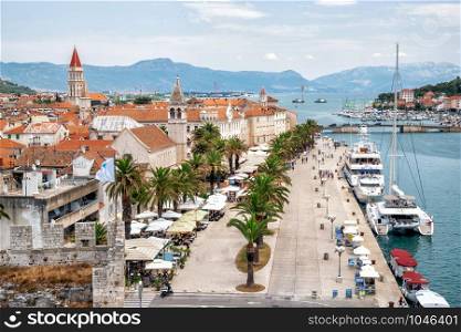 The old town of Trogir in Dalmatia, Croatia, Europe. Trogir is the historical town attracting tourists who visit Croatia.