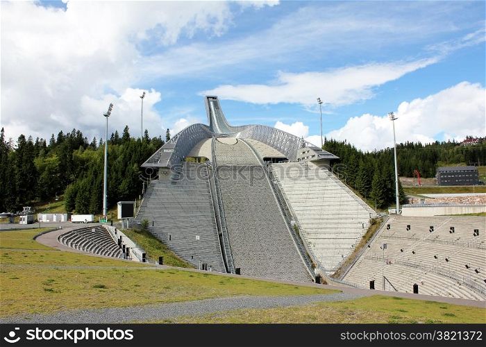 The Olympic ski-jumping facility in Norway from the 2010 Olympia&rsquo;sin Norway, Scandinavia.