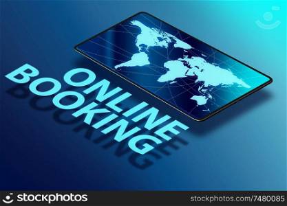 The online booking concept - 3d rendering. Online booking concept - 3d rendering