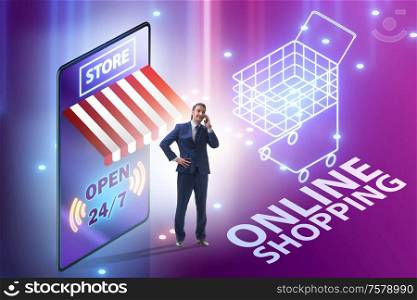 The online shopping concept with smartphone. Online shopping concept with smartphone