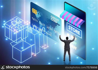 The online shopping concept with smartphone. Online shopping concept with smartphone