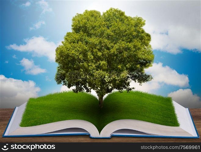 The open book in paper recycling concept - 3d rendering. Open book in paper recycling concept - 3d rendering