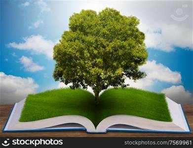 The open book in paper recycling concept - 3d rendering. Open book in paper recycling concept - 3d rendering