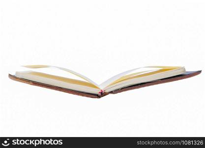 The open book of the book on the white background