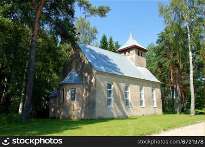 The operating church is on surburb of a forest