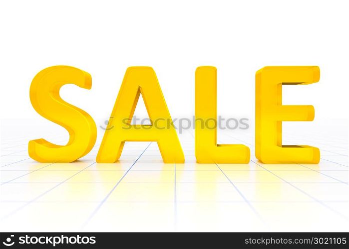The orange word sale in a white background