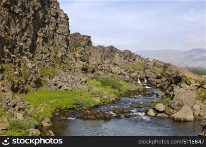 The Oxara River in the Thingvellir national park