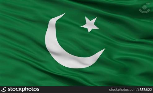 The Pakistan Muslim League Flag, Closeup View. Pakistan Muslim League Flag Closeup
