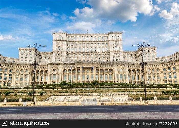 The Palace of the Parliament in a summer day in Bucharest, Romania