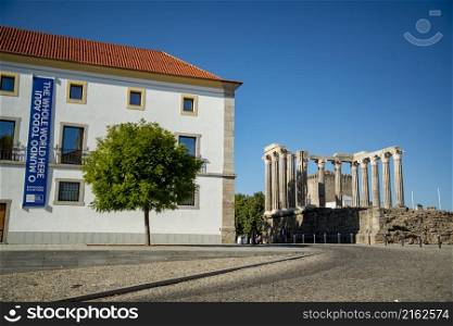 the Palacio da Inqusicao in the old Town of the city Evora in Alentejo in Portugal. Portugal, Evora, October, 2021