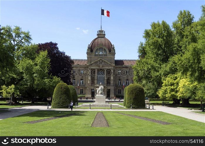 The Palais du Rhin in the city of Strasbourg in the Alsace region of France. The former Kaiserpalast (Imperial palace), it is situated in the Place de la Republique.