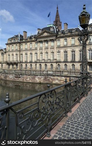 The Palais Rohan in the city of Strasbourg, France. The former residence of the prince-bishops and cardinals of the House of Rohan, an ancient French noble family. It dates from 1732 and is now a museum and a major landmark in the city.