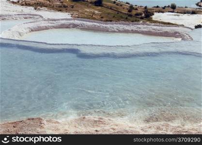 The Pamukkale natural lakes in Hierapolis Turkey