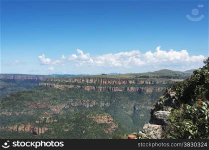 the panorama route in south africa near hoedspruit with big canyon and great view on landscape