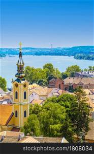 The Panoramic view of Zemun, with church tower in Belgrade,Serbia. Panoramic view of Zemun, with church tower in Belgrade,Serbia