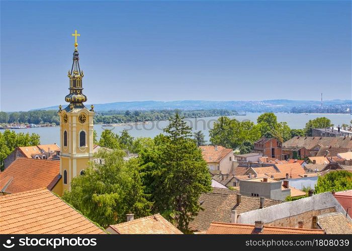 The Panoramic view of Zemun, with church tower in Belgrade,Serbia