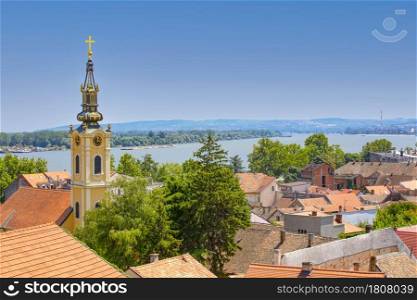 The Panoramic view of Zemun, with church tower in Belgrade,Serbia