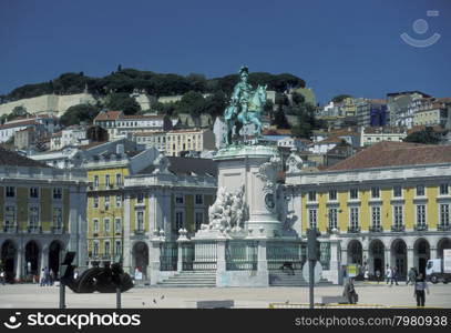 the parca do comercio in the city centre of Lisbon in Portugal in Europe.. EUROPE PORTUGAL LISBON PARA DO COMERCIO