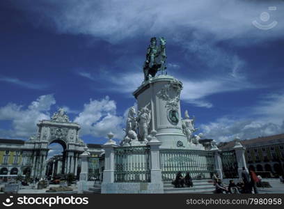 the parca do comercio in the city centre of Lisbon in Portugal in Europe.. EUROPE PORTUGAL LISBON PARA DO COMERCIO