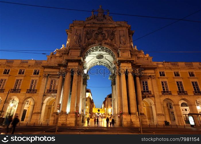 the parca do comercio in the city centre of Lisbon in Portugal in Europe.. EUROPE PORTUGAL LISBON PARA DO COMERCIO