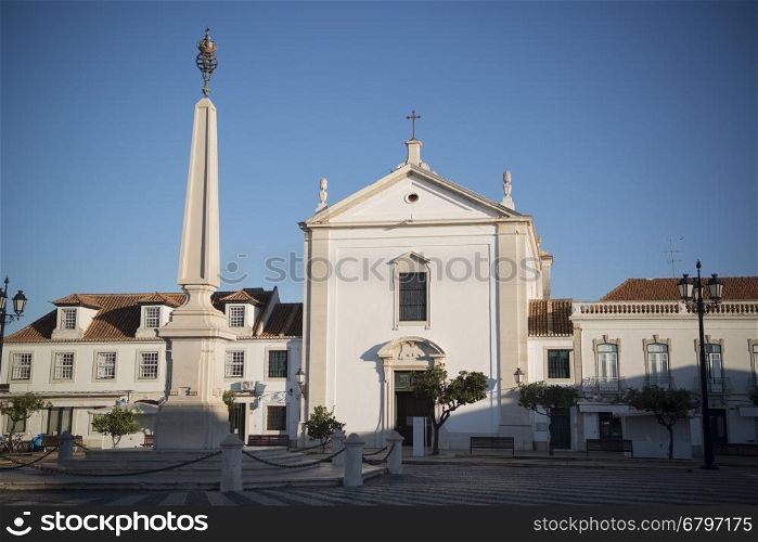 the parca do Marques de Pombal at the old Town of Vila Real de Santo Antonio at the east Algarve in the south of Portugal in Europe.. EUROPE PORTUGAL ALGARVE VILA REAL OLD TOWN