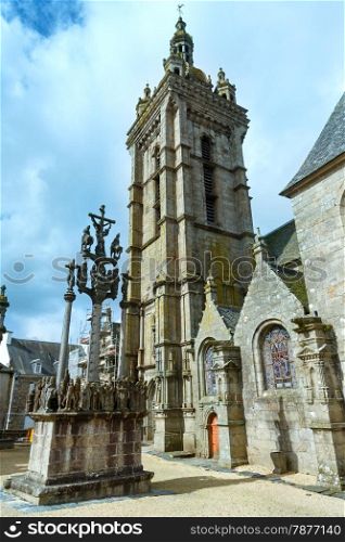 The parish of Saint-Thegonnec. Dating 16-17 century. Brittany, France. Spring view.