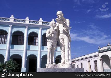 the Parque Ignacio Agramonte in the old town of Camaguey on Cuba in the caribbean sea.. AMERICA CUBA
