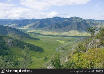 The pass in Mountain Altai a beautiful landscape