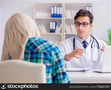 The patient visiting doctor for medical check-up in hospital. Patient visiting doctor for medical check-up in hospital