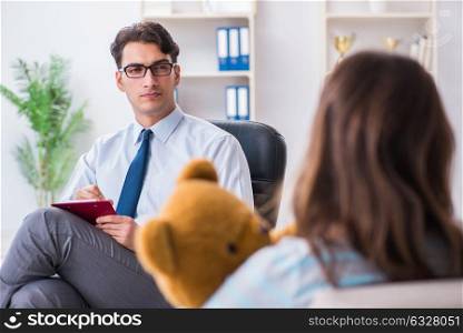 The patient visiting psychiatrist doctor for examination. Patient visiting psychiatrist doctor for examination