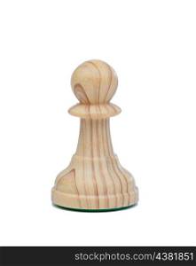 The pawn. Wooden chess piece isolated on white background