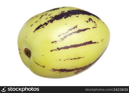 The Pepino, tropical fruit on white background