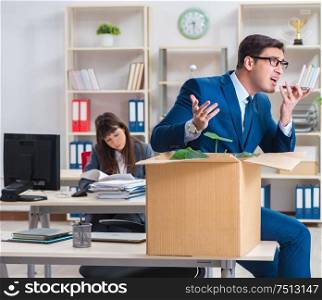 The person being fired from his work. Person being fired from his work