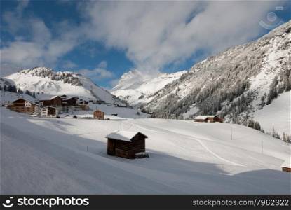 The picturesque alpine village of Warth, Austria