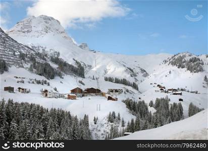 The picturesque alpine village of Warth-Schrocken, in Austria